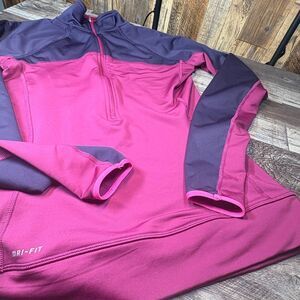 Nike Pro Women’s Dri-FIT Quarter Zip Pullover – Magenta & Purple – Size Small
